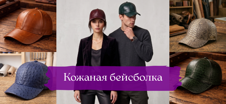 Кожаная бейсболка